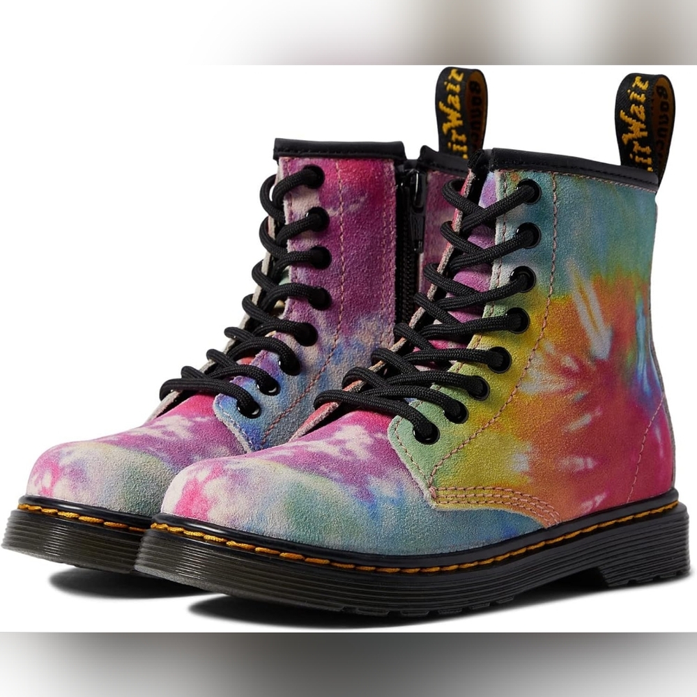 Dr. Marten's Docs Rainbow Tie Dye Boots 1460 Kids US size US 3 UK 2